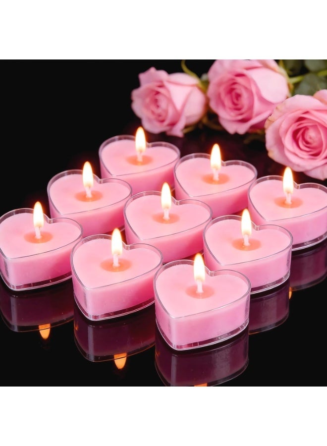 9 Pcs Heart-Shaped Pink PVC Scented Candle Set – Romantic Candles for Valentine’s Day, Anniversaries & Party Decoration - Image 4